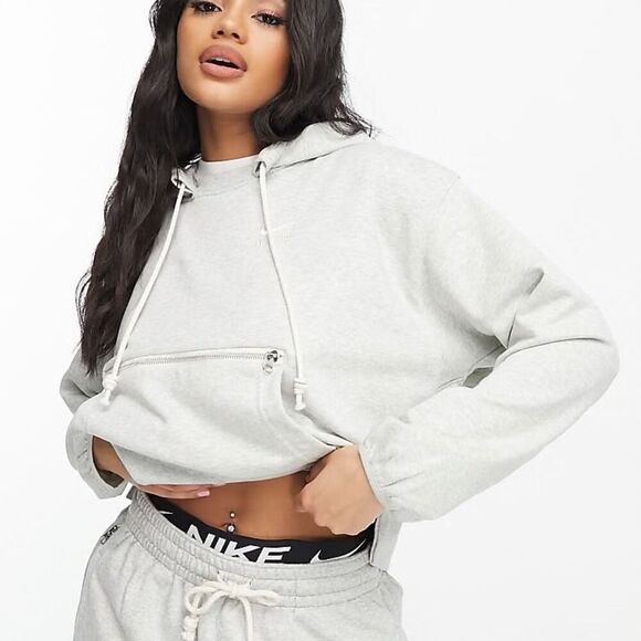 Nike Dry-Fit Swoosh Fly Standard Issue Pullover Hoodie In Birch Heather Size M - Picture 1 of 12